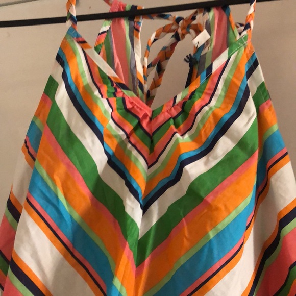 Red Camel colorful striped faux halter babydoll top- size M- NWT - Picture 2 of 7